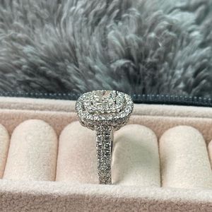 14k diamond Engagement ring cushion cut